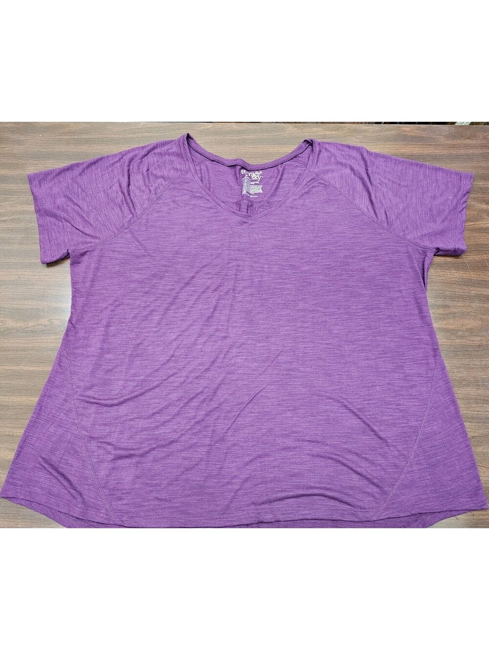 Terra & Sky Purple Tunic Top 3X Plus Size Dolman Sleeve Stretch Casual Flowy